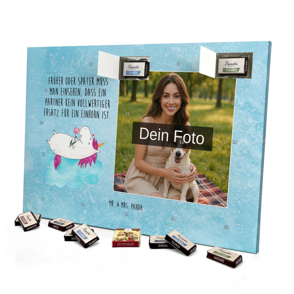 Personalisierter Schoko Foto Adventskalender Einhorn Verliebt Personalisierter Schoko Foto Adventskalender, Unicorn, Einhorn, Einhörner, Einhorn Deko, Liebesbeweis, Verliebt, Wolke, Liebe, Freundin