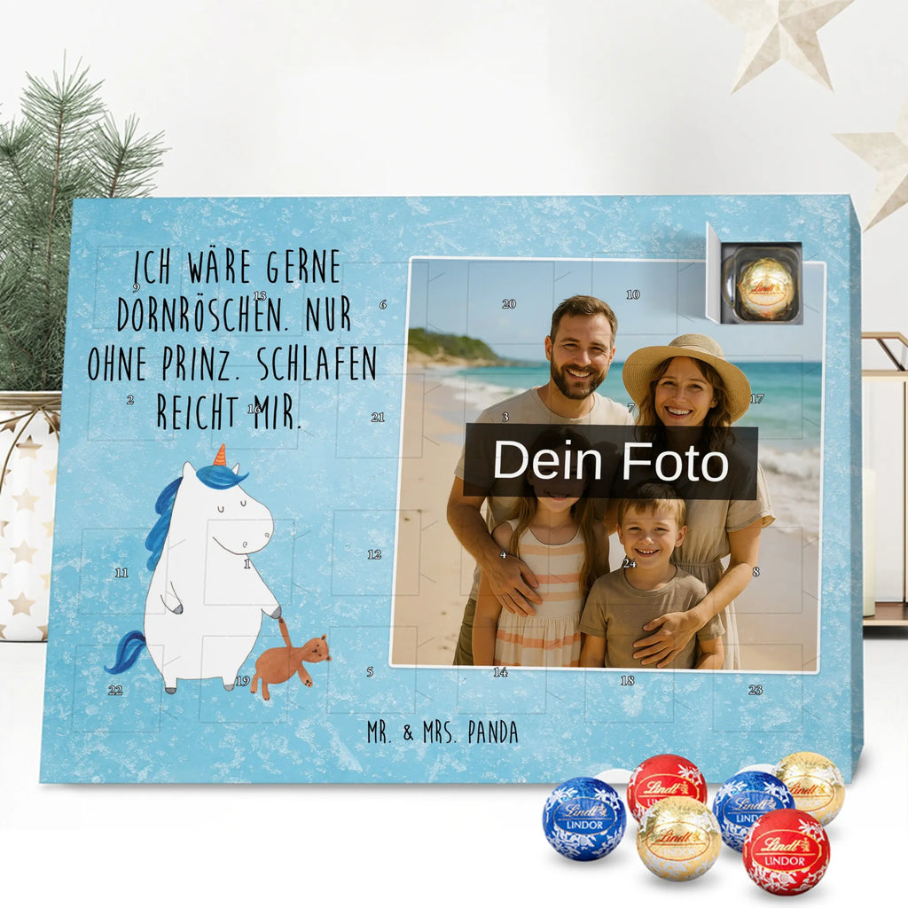 Personalisierter Schoko Foto Adventskalender Einhorn Teddy Personalisierter Schoko Foto Adventskalender, Unicorn, Einhorn, Einhörner, Einhorn Deko, schlafen, Bett, Singleleben, Freundin, Single, Gute Nacht, Träumen