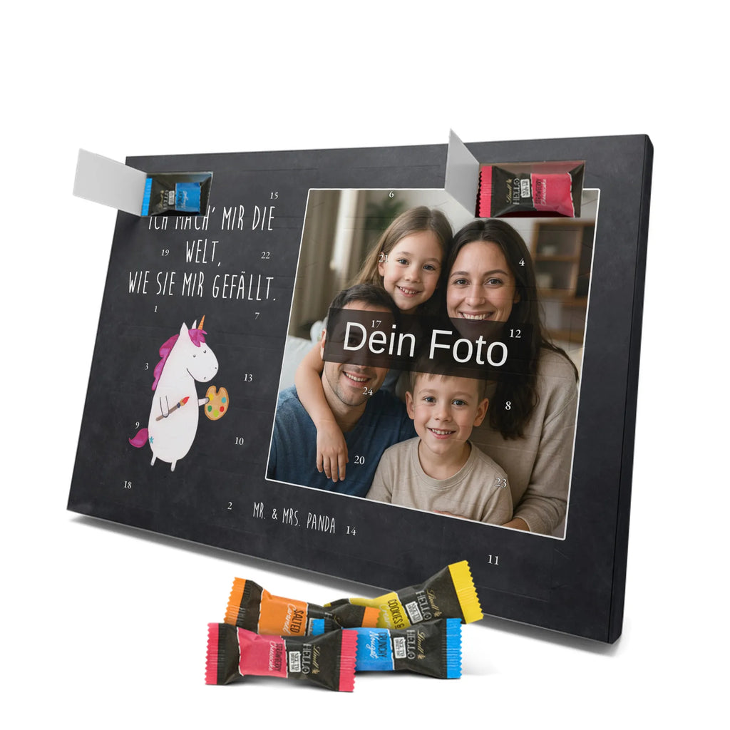 Personalisierter Schoko Foto Adventskalender Einhorn Künstler Personalisierter Schoko Foto Adventskalender, Unicorn, Einhorn, Einhörner, Einhorn Deko, Artist, Malen, Maler, Künstler, Englisch, Pinsel, Stift, Zeichnen, Welt, Geschenk, Farbe