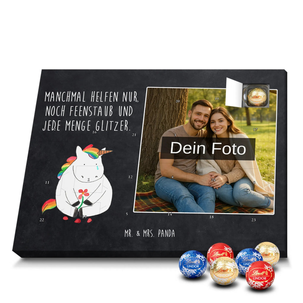 Personalisierter Schoko Foto Adventskalender Einhorn Traurig Personalisierter Schoko Foto Adventskalender, Unicorn, Einhorn, Einhörner, Einhorn Deko, Liebe, Blume, Glitzer, Trösten. Freundschaft, Trauer, Freunde, Grußkarte