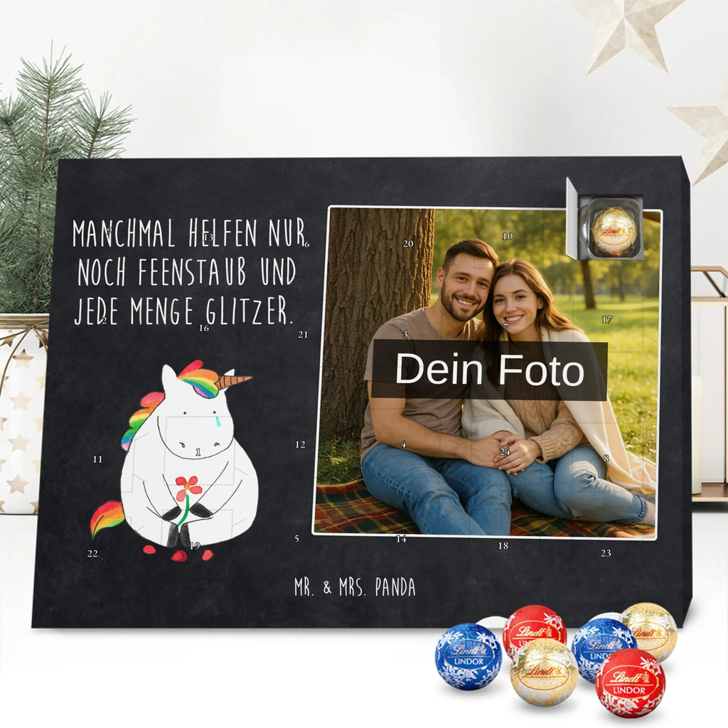 Personalisierter Schoko Foto Adventskalender Einhorn Traurig Personalisierter Schoko Foto Adventskalender, Unicorn, Einhorn, Einhörner, Einhorn Deko, Liebe, Blume, Glitzer, Trösten. Freundschaft, Trauer, Freunde, Grußkarte