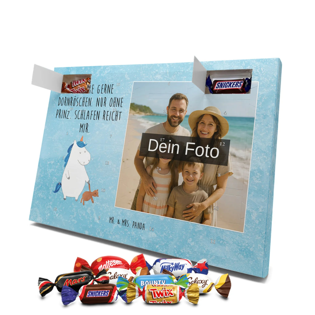 Personalisierter Schoko Foto Adventskalender Einhorn Teddy Personalisierter Schoko Foto Adventskalender, Unicorn, Einhorn, Einhörner, Einhorn Deko, schlafen, Bett, Singleleben, Freundin, Single, Gute Nacht, Träumen