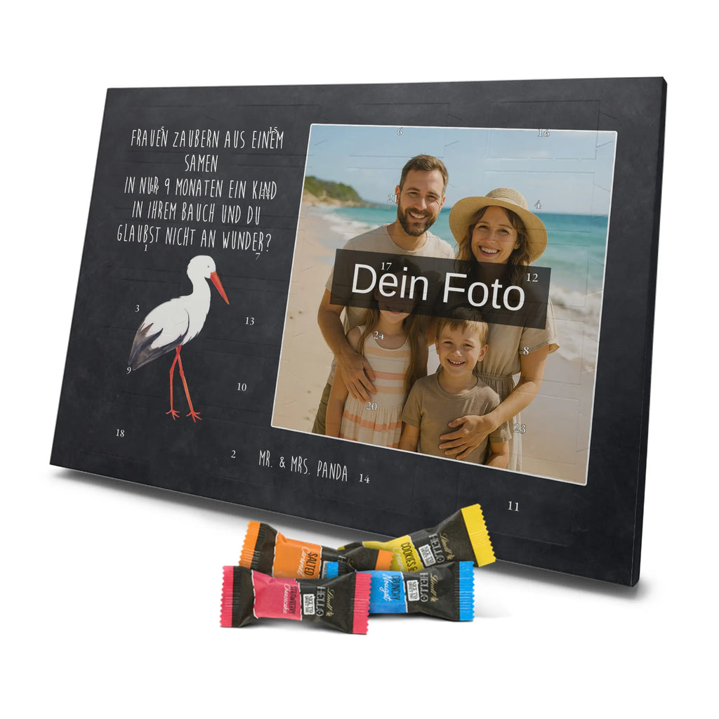 Personalisierter Schoko Foto Adventskalender Storch Personalisierter Schoko Foto Adventskalender, Gute Laune, Lustige Sprüche, Tiere, Tiermotive, Mütter, Störche, Schwangerschaft, Schwanger, Mutter, Storch, Babybauch, Mutter Werden, Geburt, Baby