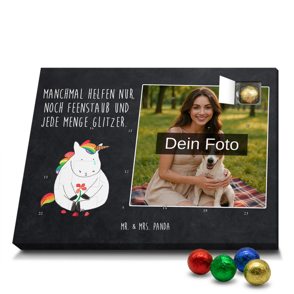 Personalisierter Schoko Foto Adventskalender Einhorn Traurig Personalisierter Schoko Foto Adventskalender, Unicorn, Einhorn, Einhörner, Einhorn Deko, Liebe, Blume, Glitzer, Trösten. Freundschaft, Trauer, Freunde, Grußkarte