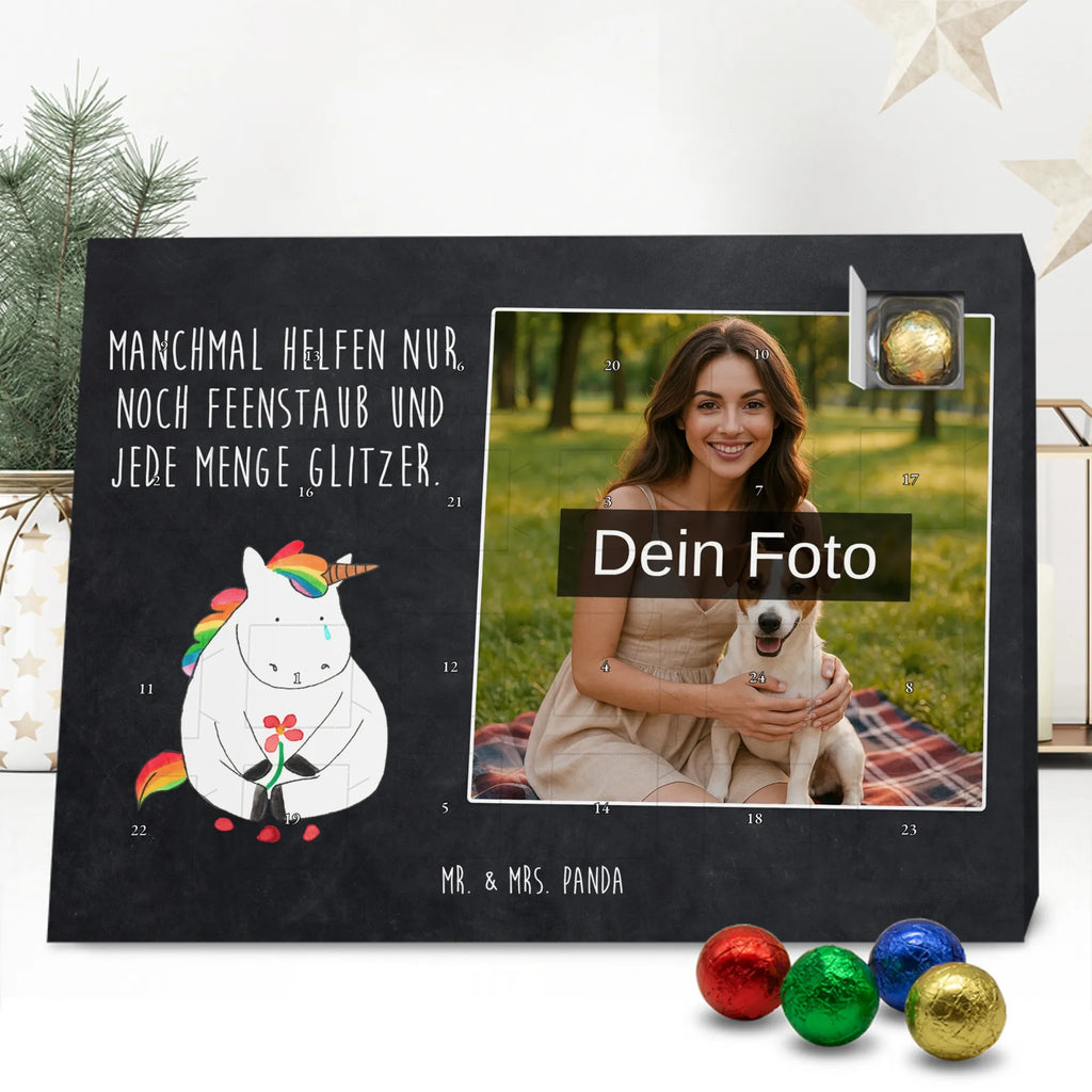 Personalisierter Schoko Foto Adventskalender Einhorn Traurig Personalisierter Schoko Foto Adventskalender, Unicorn, Einhorn, Einhörner, Einhorn Deko, Liebe, Blume, Glitzer, Trösten. Freundschaft, Trauer, Freunde, Grußkarte
