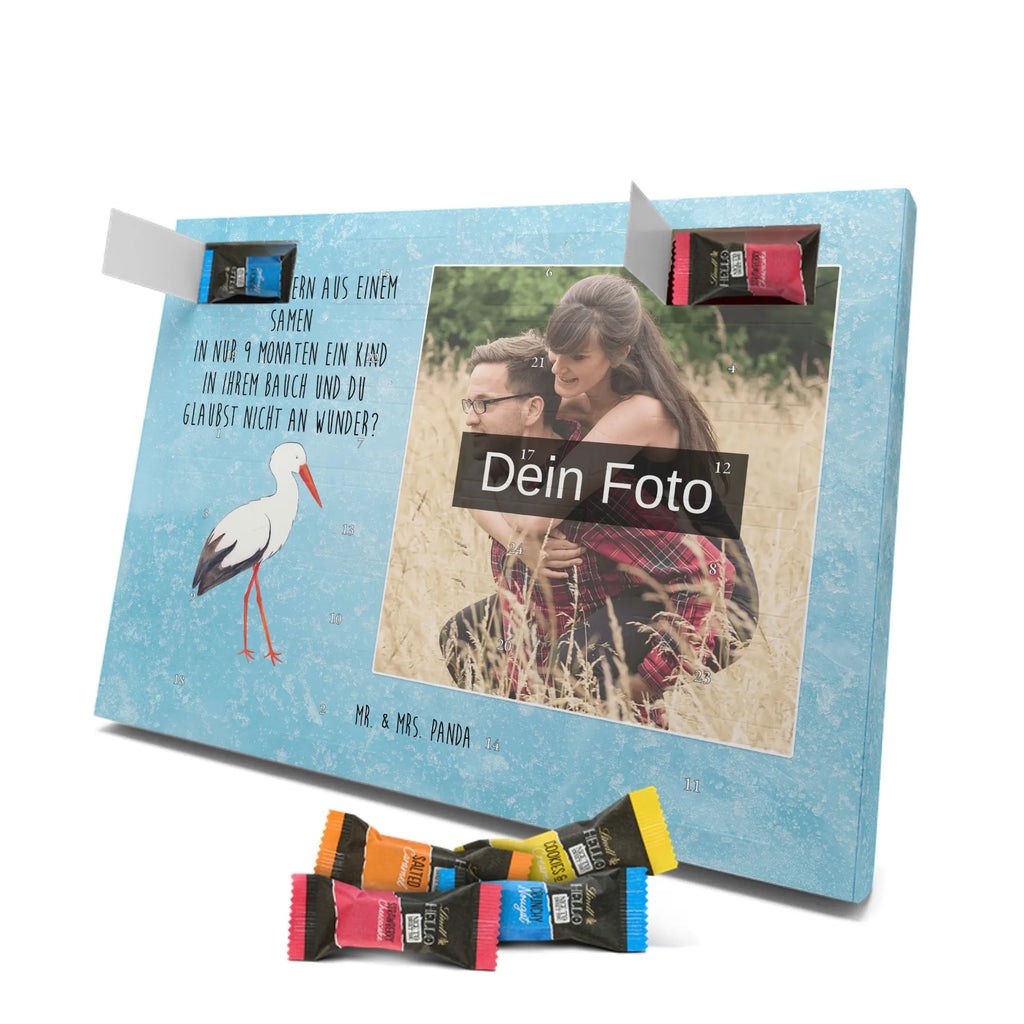 Personalisierter Schoko Foto Adventskalender Storch Personalisierter Schoko Foto Adventskalender, Gute Laune, Lustige Sprüche, Tiere, Tiermotive, Mütter, Störche, Schwangerschaft, Schwanger, Mutter, Storch, Babybauch, Mutter Werden, Geburt, Baby