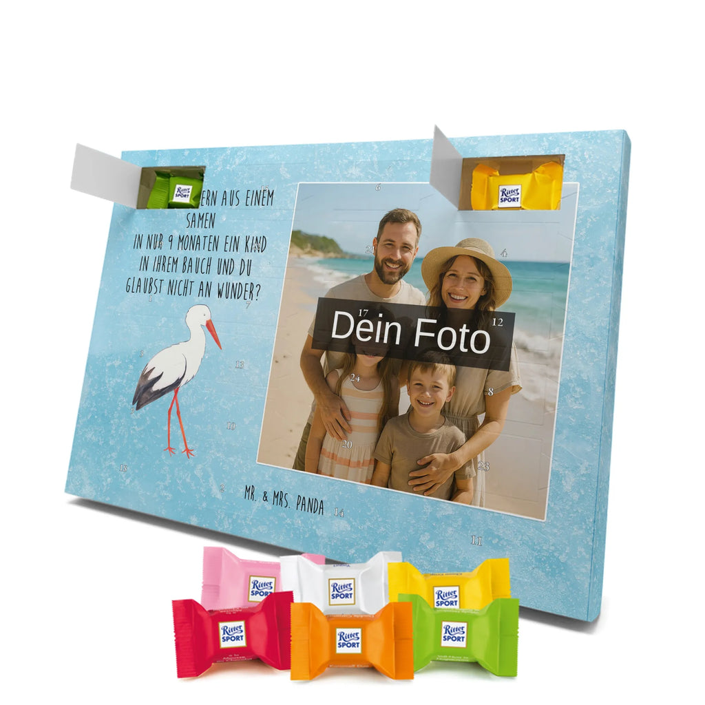 Personalisierter Schoko Foto Adventskalender Storch Personalisierter Schoko Foto Adventskalender, Gute Laune, Lustige Sprüche, Tiere, Tiermotive, Mütter, Störche, Schwangerschaft, Schwanger, Mutter, Storch, Babybauch, Mutter Werden, Geburt, Baby