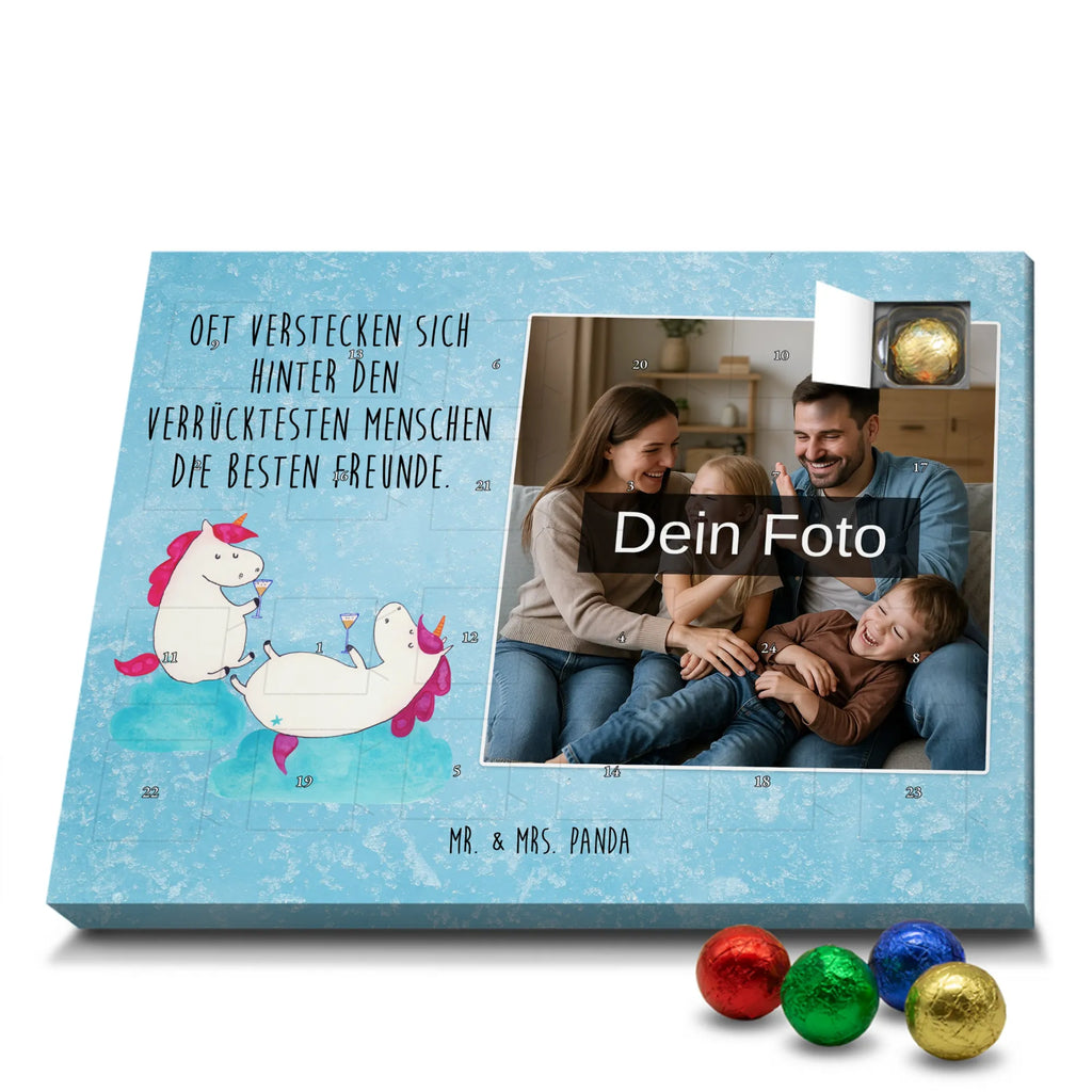 Personalisierter Schoko Foto Adventskalender Einhorn Sekt Personalisierter Schoko Foto Adventskalender, Unicorn, Einhorn, Einhörner, Einhorn Deko, BFF, Freundin, Party, Mädelsabend, Freundinnen, Anstoßen, Spaß, Korken, Beste, Sekt
