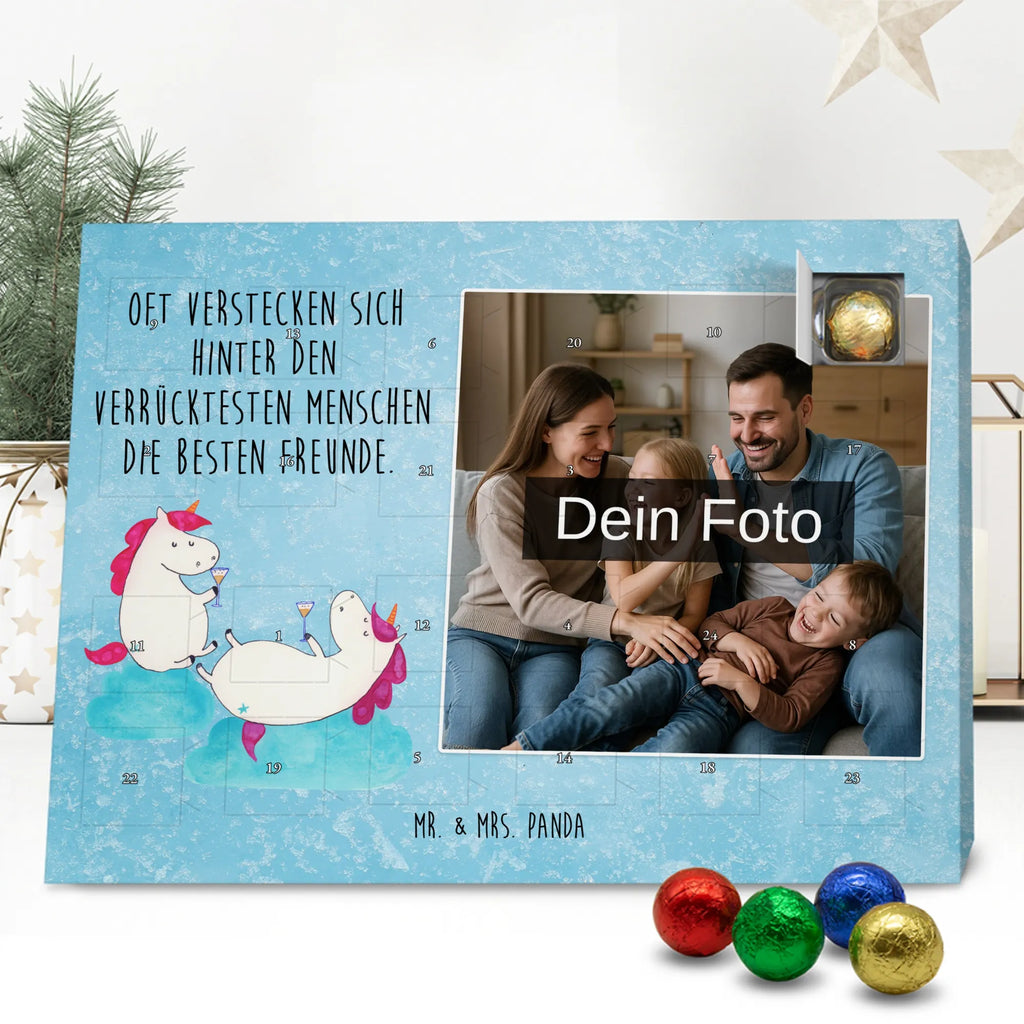Personalisierter Schoko Foto Adventskalender Einhorn Sekt Personalisierter Schoko Foto Adventskalender, Unicorn, Einhorn, Einhörner, Einhorn Deko, BFF, Freundin, Party, Mädelsabend, Freundinnen, Anstoßen, Spaß, Korken, Beste, Sekt