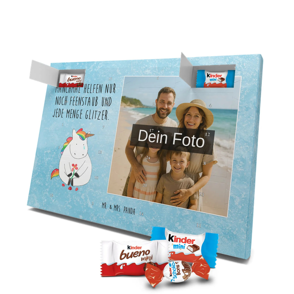 Personalisierter Schoko Foto Adventskalender Einhorn Traurig Personalisierter Schoko Foto Adventskalender, Unicorn, Einhorn, Einhörner, Einhorn Deko, Liebe, Blume, Glitzer, Trösten. Freundschaft, Trauer, Freunde, Grußkarte