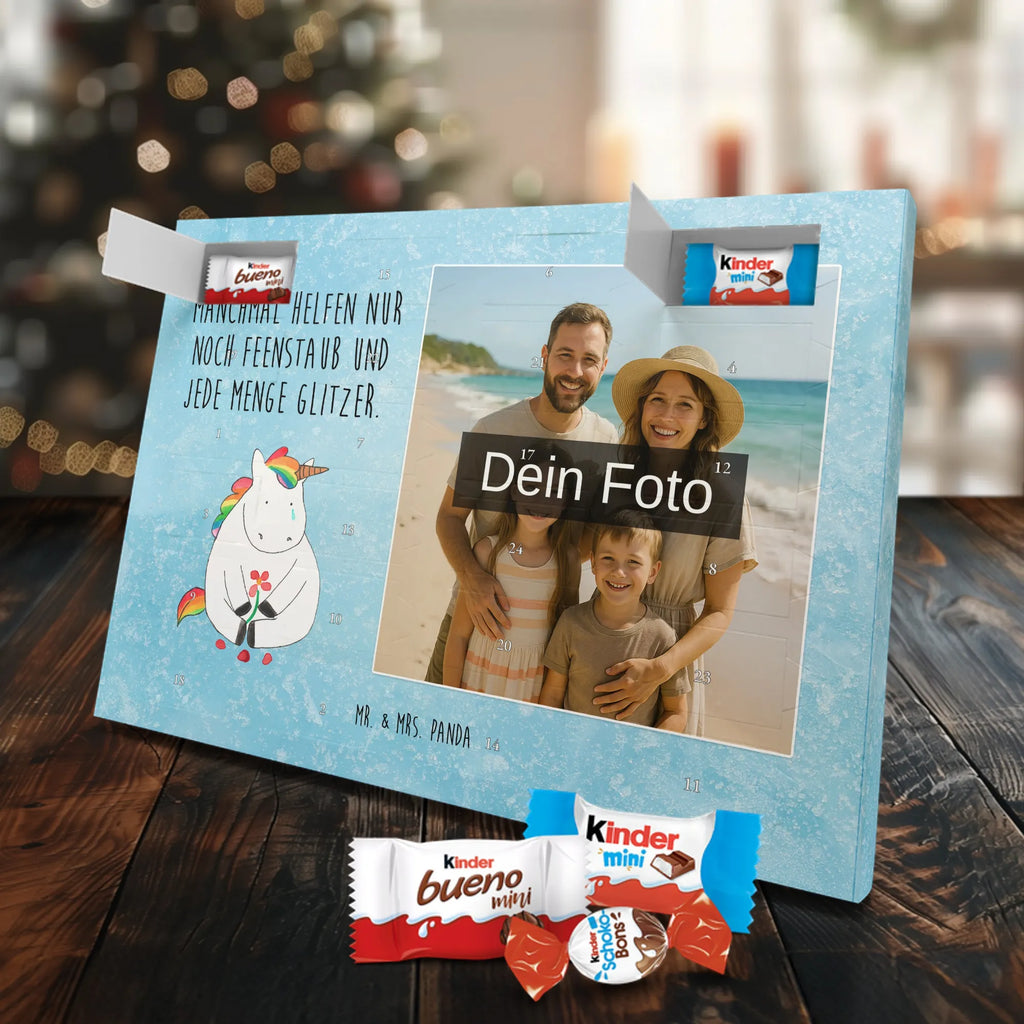 Personalisierter Schoko Foto Adventskalender Einhorn Traurig Personalisierter Schoko Foto Adventskalender, Unicorn, Einhorn, Einhörner, Einhorn Deko, Liebe, Blume, Glitzer, Trösten. Freundschaft, Trauer, Freunde, Grußkarte