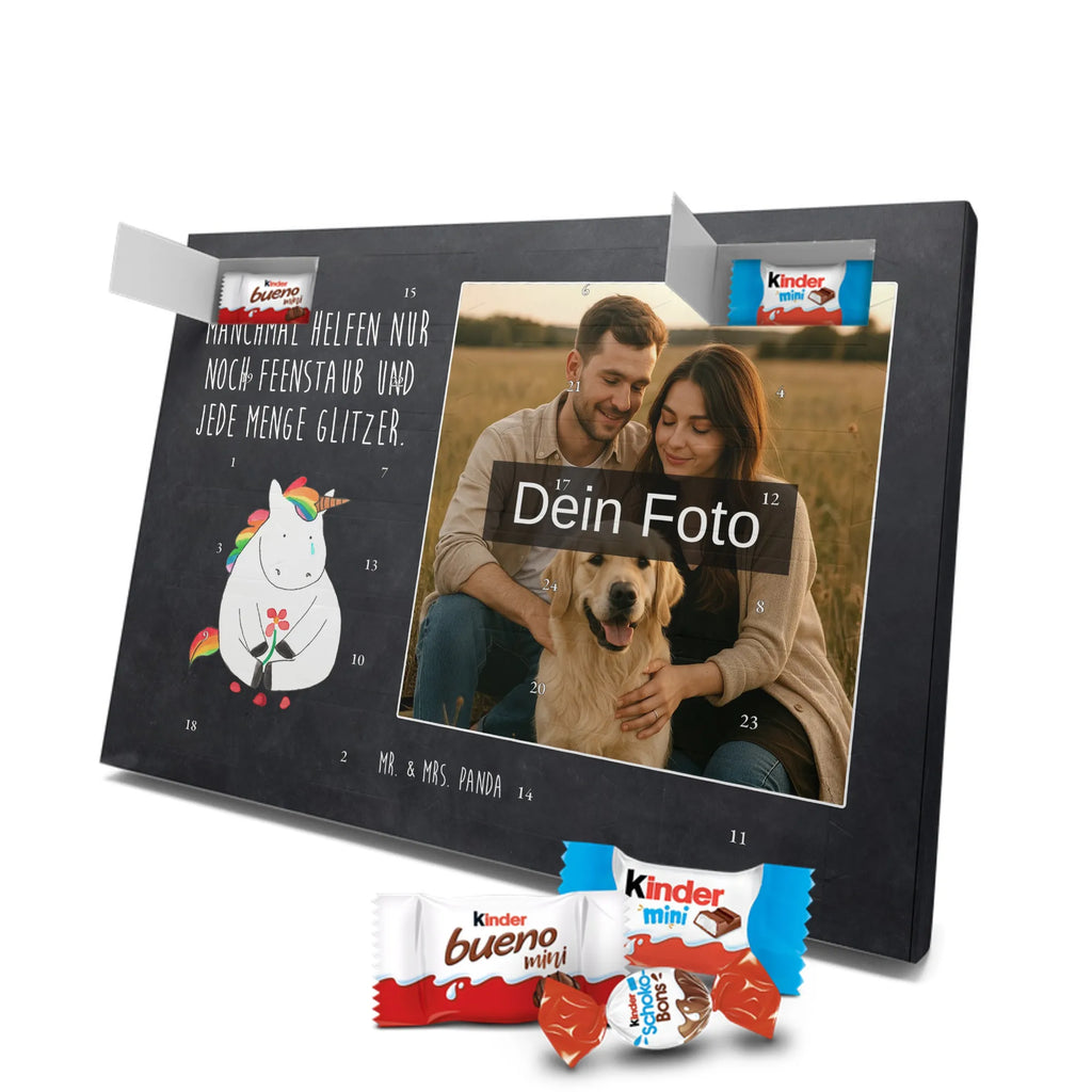 Personalisierter Schoko Foto Adventskalender Einhorn Traurig Personalisierter Schoko Foto Adventskalender, Unicorn, Einhorn, Einhörner, Einhorn Deko, Liebe, Blume, Glitzer, Trösten. Freundschaft, Trauer, Freunde, Grußkarte