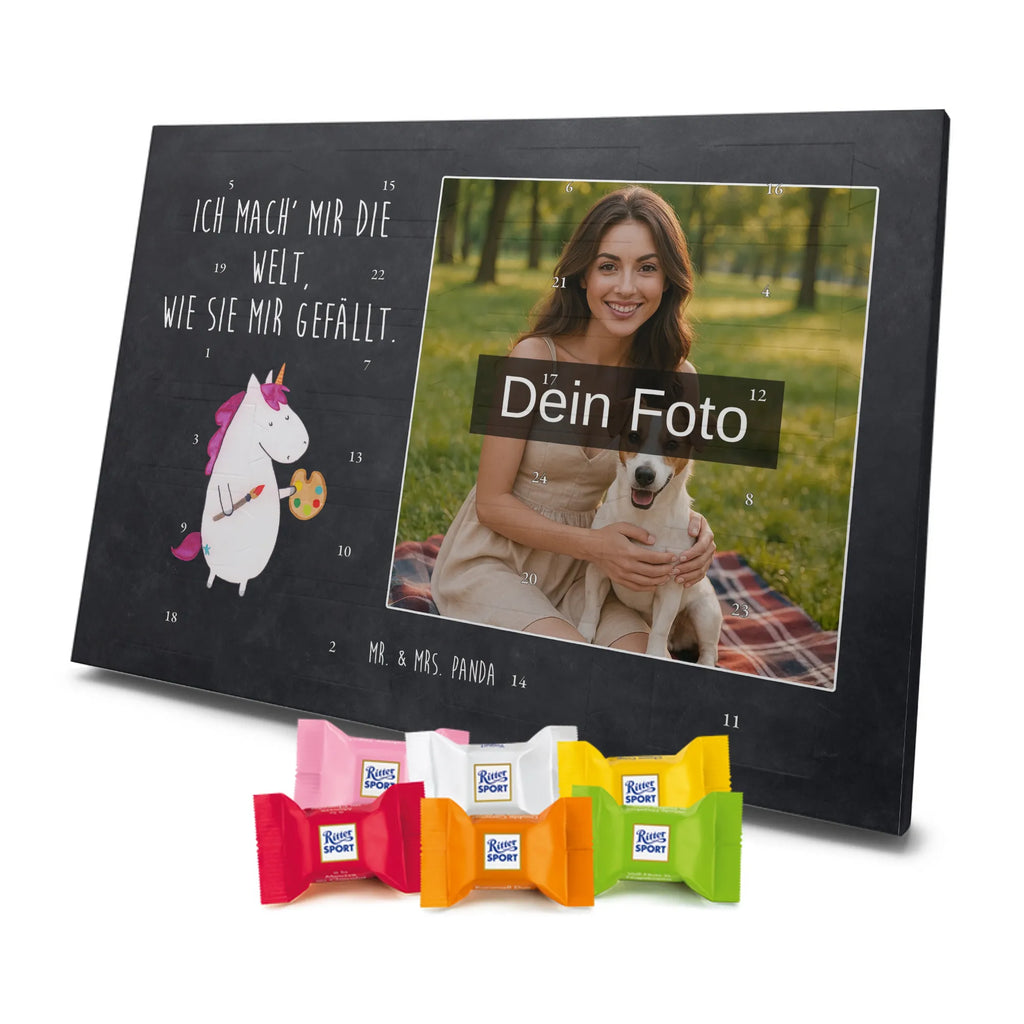 Personalisierter Schoko Foto Adventskalender Einhorn Künstler Personalisierter Schoko Foto Adventskalender, Unicorn, Einhorn, Einhörner, Einhorn Deko, Artist, Malen, Maler, Künstler, Englisch, Pinsel, Stift, Zeichnen, Welt, Geschenk, Farbe