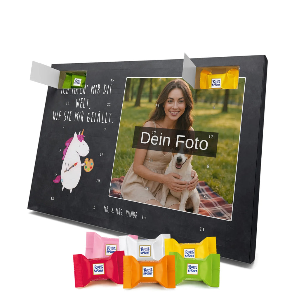 Personalisierter Schoko Foto Adventskalender Einhorn Künstler Personalisierter Schoko Foto Adventskalender, Unicorn, Einhorn, Einhörner, Einhorn Deko, Artist, Malen, Maler, Künstler, Englisch, Pinsel, Stift, Zeichnen, Welt, Geschenk, Farbe