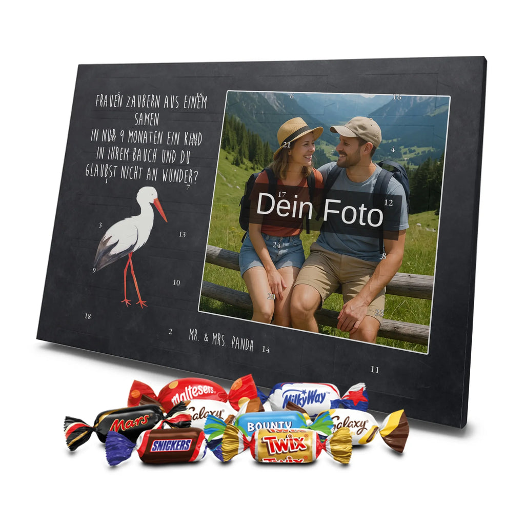Personalisierter Schoko Foto Adventskalender Storch Personalisierter Schoko Foto Adventskalender, Gute Laune, Lustige Sprüche, Tiere, Tiermotive, Mütter, Störche, Schwangerschaft, Schwanger, Mutter, Storch, Babybauch, Mutter Werden, Geburt, Baby