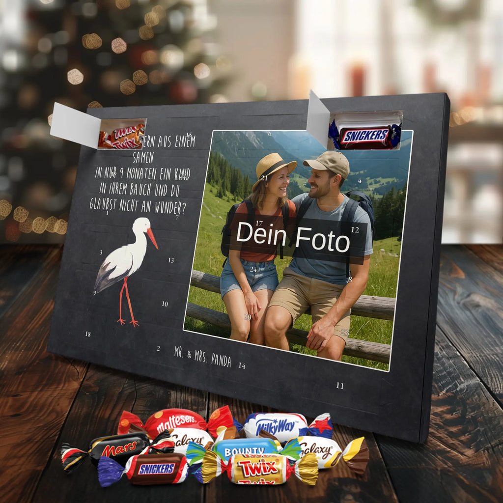 Personalisierter Schoko Foto Adventskalender Storch Personalisierter Schoko Foto Adventskalender, Gute Laune, Lustige Sprüche, Tiere, Tiermotive, Mütter, Störche, Schwangerschaft, Schwanger, Mutter, Storch, Babybauch, Mutter Werden, Geburt, Baby