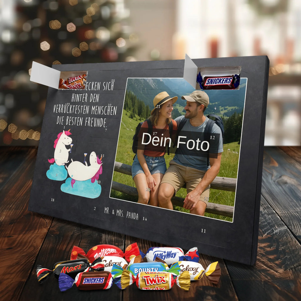 Personalisierter Schoko Foto Adventskalender Einhorn Sekt Personalisierter Schoko Foto Adventskalender, Unicorn, Einhorn, Einhörner, Einhorn Deko, BFF, Freundin, Party, Mädelsabend, Freundinnen, Anstoßen, Spaß, Korken, Beste, Sekt