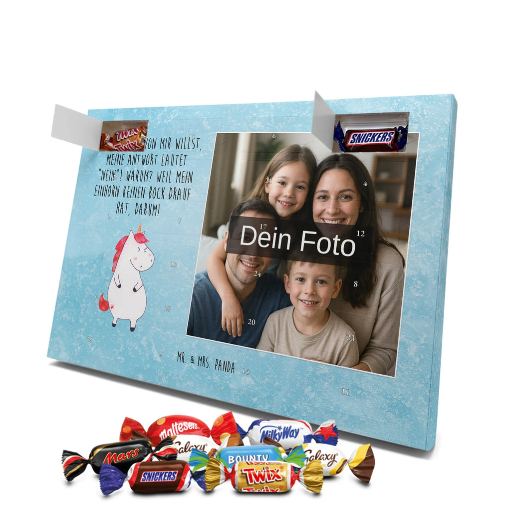 Personalisierter Schoko Foto Adventskalender Einhorn Wut Personalisierter Schoko Foto Adventskalender, Unicorn, Einhorn, Einhörner, Einhorn Deko, Arbeit, Ansage, Nein, Büro, wütend, Lustlos, Geschenk, Lustig, Realität, Dumme Fragen, Spaß