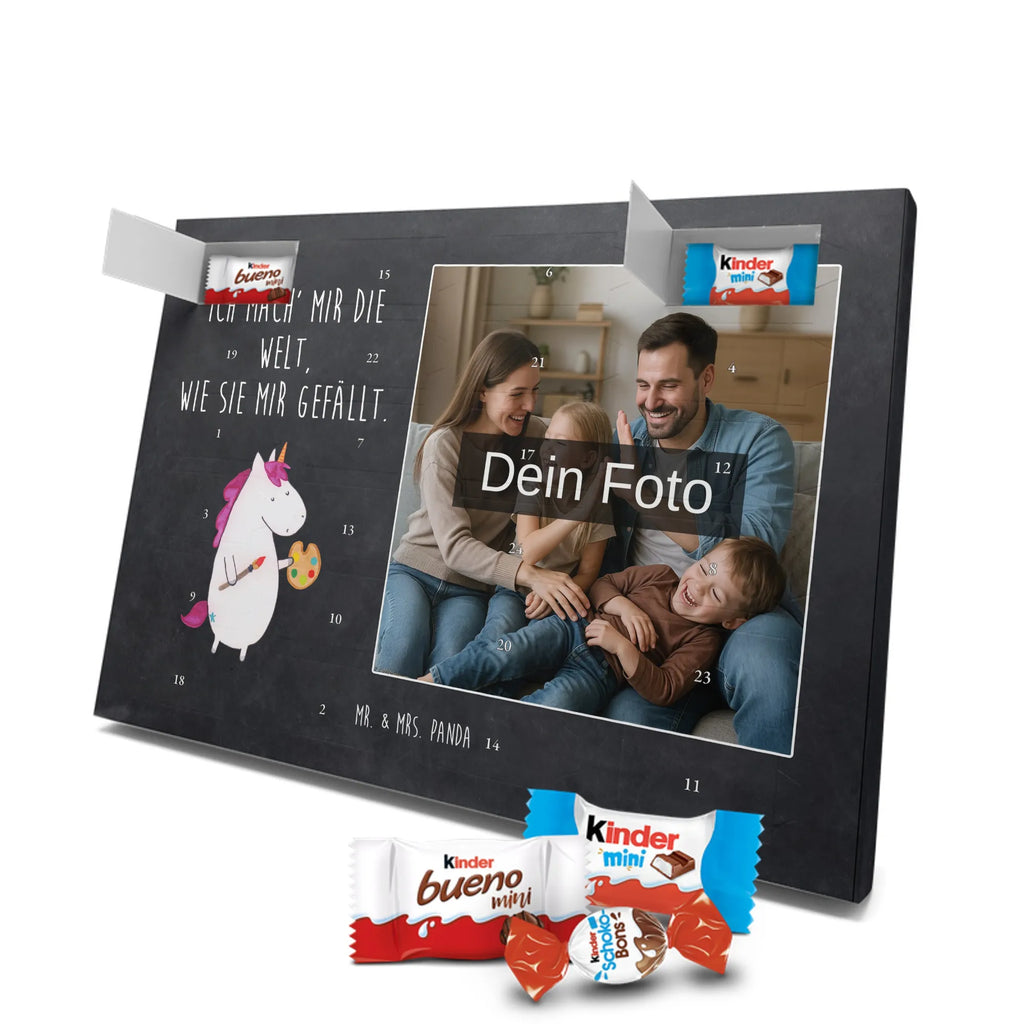 Personalisierter Schoko Foto Adventskalender Einhorn Künstler Personalisierter Schoko Foto Adventskalender, Unicorn, Einhorn, Einhörner, Einhorn Deko, Artist, Malen, Maler, Künstler, Englisch, Pinsel, Stift, Zeichnen, Welt, Geschenk, Farbe