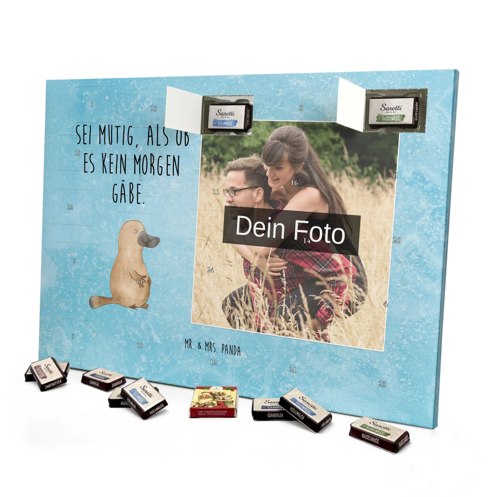 Personalisierter Schoko Foto Adventskalender Schnabeltier Mut Personalisierter Schoko Foto Adventskalender, Meerestiere, Urlaub, Meer, Büro, mutig, Motivation, Mut, Neuanfang, Arbeit, Raodtrip, Neustart, Weltreise, Lebensweisheit, Schnabeltiere, Schnabeltier, Training