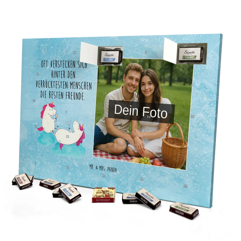 Personalisierter Schoko Foto Adventskalender Einhorn Sekt Personalisierter Schoko Foto Adventskalender, Unicorn, Einhorn, Einhörner, Einhorn Deko, BFF, Freundin, Party, Mädelsabend, Freundinnen, Anstoßen, Spaß, Korken, Beste, Sekt