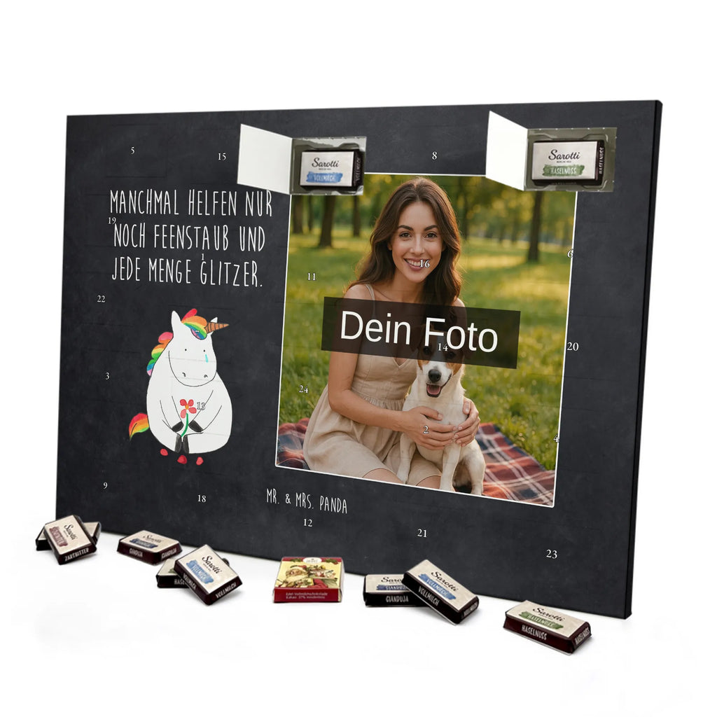 Personalisierter Schoko Foto Adventskalender Einhorn Traurig Personalisierter Schoko Foto Adventskalender, Unicorn, Einhorn, Einhörner, Einhorn Deko, Liebe, Blume, Glitzer, Trösten. Freundschaft, Trauer, Freunde, Grußkarte