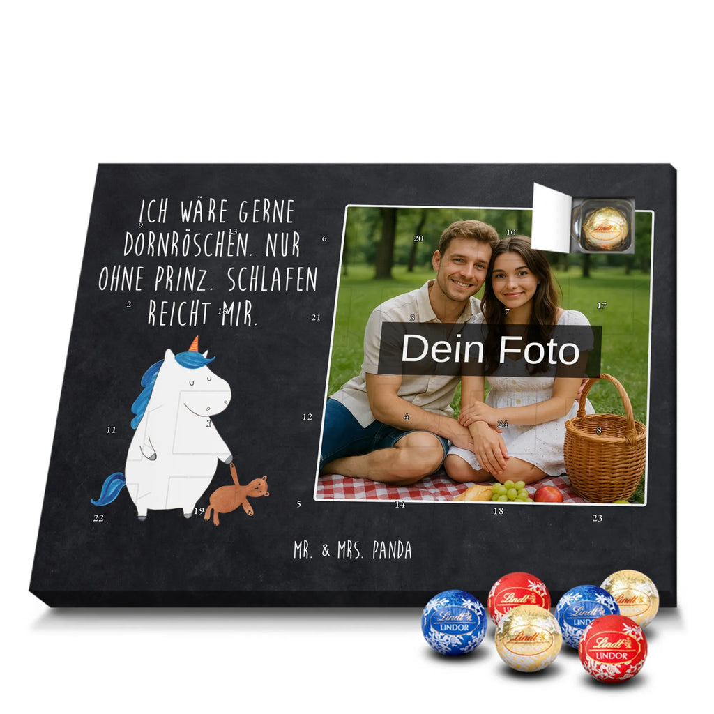 Personalisierter Schoko Foto Adventskalender Einhorn Teddy Personalisierter Schoko Foto Adventskalender, Unicorn, Einhorn, Einhörner, Einhorn Deko, schlafen, Bett, Singleleben, Freundin, Single, Gute Nacht, Träumen