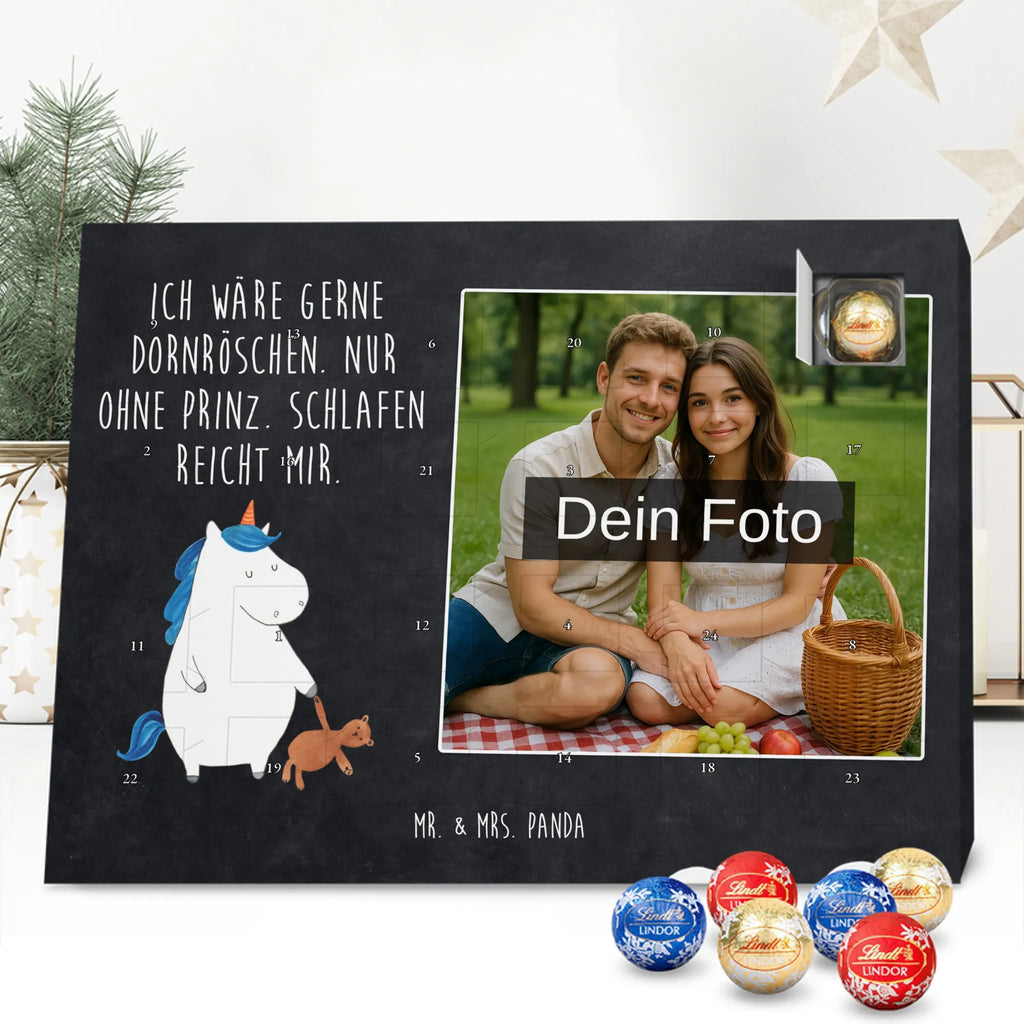 Personalisierter Schoko Foto Adventskalender Einhorn Teddy Personalisierter Schoko Foto Adventskalender, Unicorn, Einhorn, Einhörner, Einhorn Deko, schlafen, Bett, Singleleben, Freundin, Single, Gute Nacht, Träumen