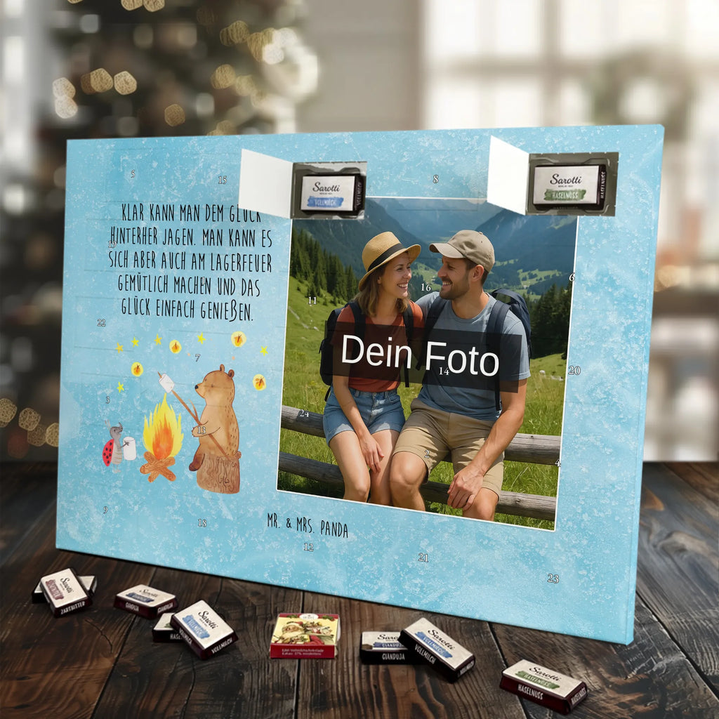 Personalisierter Schoko Foto Adventskalender Bär & Marienkäfer Lagerfeuer Personalisierter Schoko Foto Adventskalender, Teddybär, Teddy, Bär, Lagerfeuer