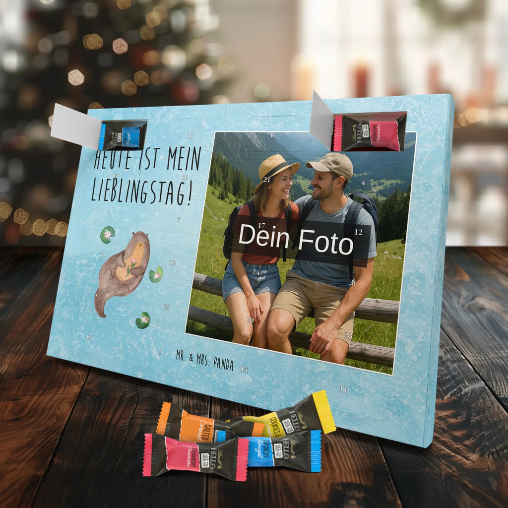 Personalisierter Schoko Foto Adventskalender Otter Seerose Personalisierter Schoko Foto Adventskalender, Fischotter, Otter, Seeotter, Otter Seeotter See Otter