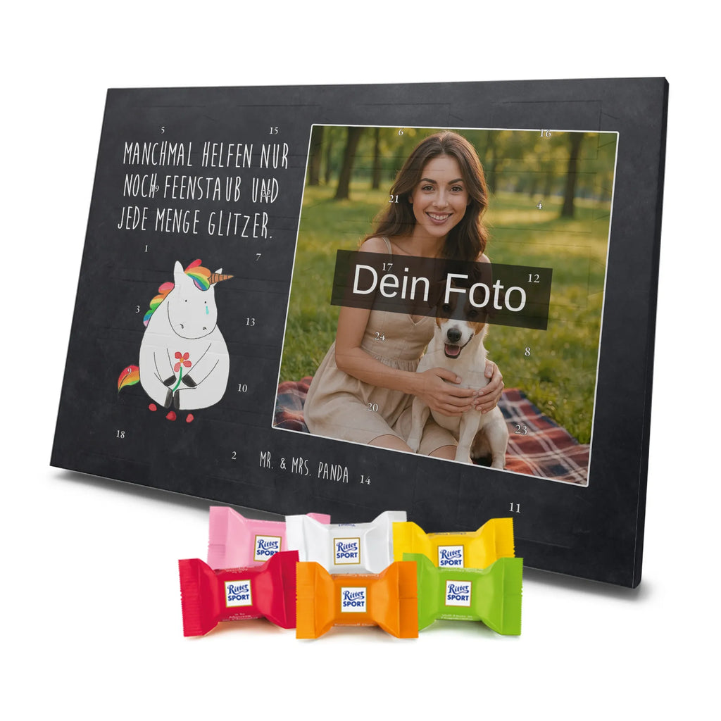 Personalisierter Schoko Foto Adventskalender Einhorn Traurig Personalisierter Schoko Foto Adventskalender, Unicorn, Einhorn, Einhörner, Einhorn Deko, Liebe, Blume, Glitzer, Trösten. Freundschaft, Trauer, Freunde, Grußkarte