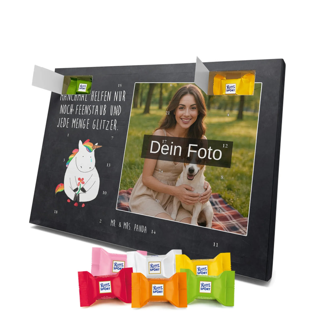 Personalisierter Schoko Foto Adventskalender Einhorn Traurig Personalisierter Schoko Foto Adventskalender, Unicorn, Einhorn, Einhörner, Einhorn Deko, Liebe, Blume, Glitzer, Trösten. Freundschaft, Trauer, Freunde, Grußkarte