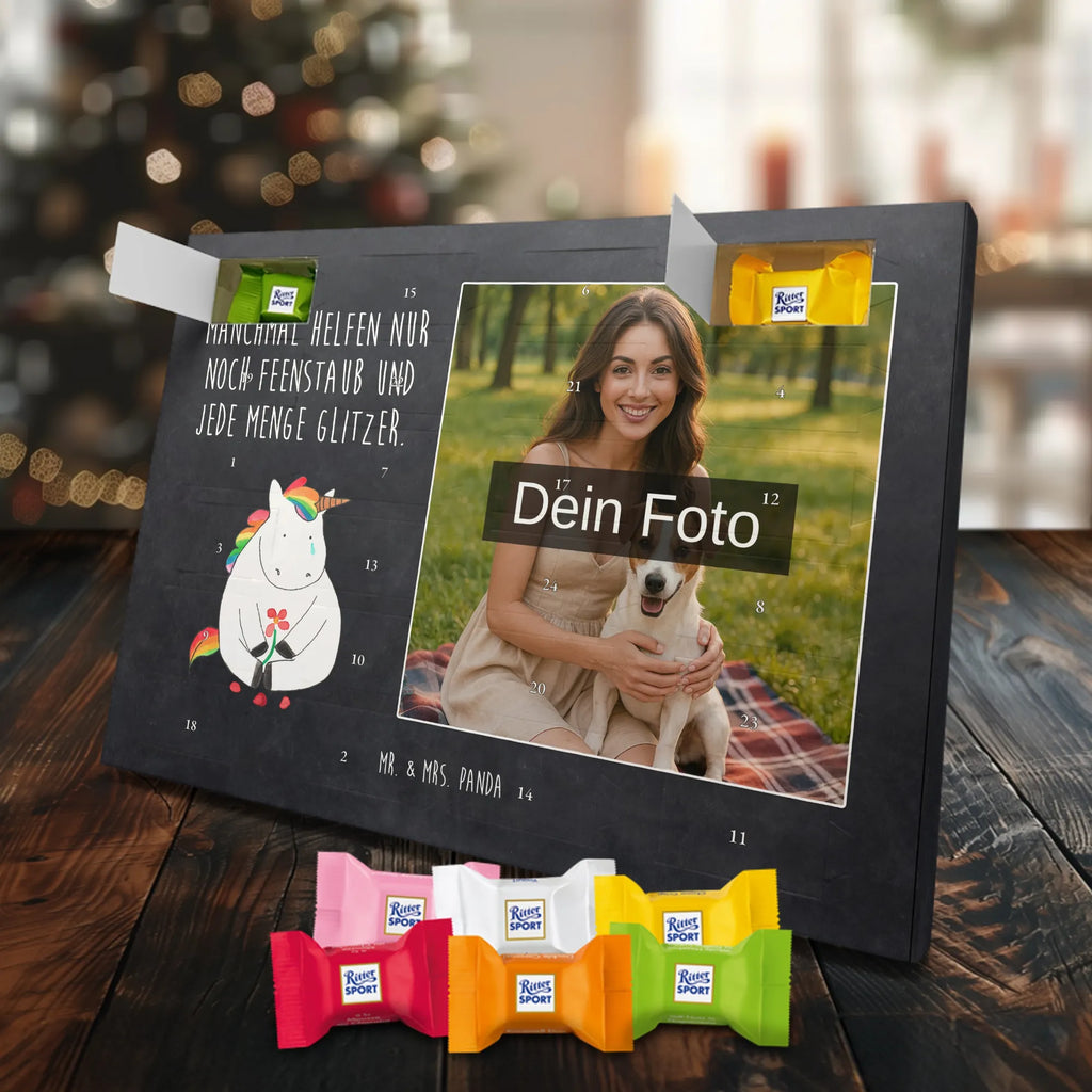 Personalisierter Schoko Foto Adventskalender Einhorn Traurig Personalisierter Schoko Foto Adventskalender, Unicorn, Einhorn, Einhörner, Einhorn Deko, Liebe, Blume, Glitzer, Trösten. Freundschaft, Trauer, Freunde, Grußkarte