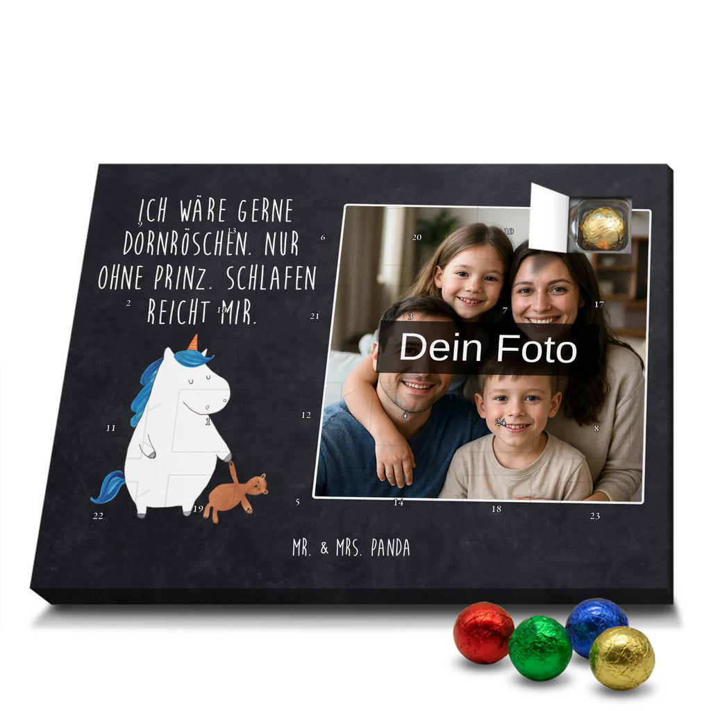 Personalisierter Schoko Foto Adventskalender Einhorn Teddy Personalisierter Schoko Foto Adventskalender, Unicorn, Einhorn, Einhörner, Einhorn Deko, schlafen, Bett, Singleleben, Freundin, Single, Gute Nacht, Träumen