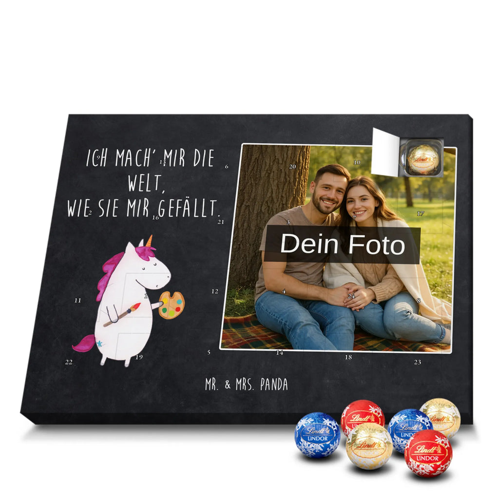 Personalisierter Schoko Foto Adventskalender Einhorn Künstler Personalisierter Schoko Foto Adventskalender, Unicorn, Einhorn, Einhörner, Einhorn Deko, Artist, Malen, Maler, Künstler, Englisch, Pinsel, Stift, Zeichnen, Welt, Geschenk, Farbe