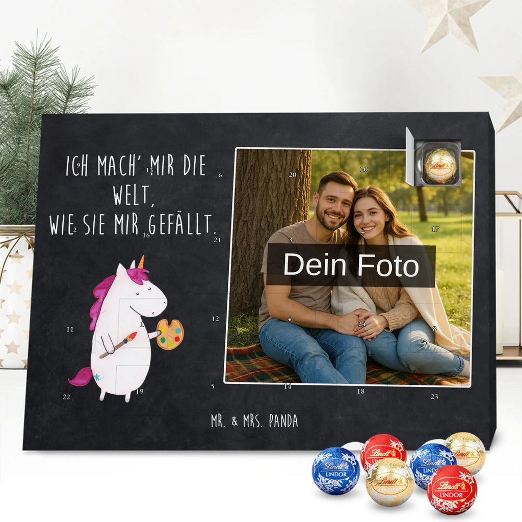 Personalisierter Schoko Foto Adventskalender Einhorn Künstler Personalisierter Schoko Foto Adventskalender, Unicorn, Einhorn, Einhörner, Einhorn Deko, Artist, Malen, Maler, Künstler, Englisch, Pinsel, Stift, Zeichnen, Welt, Geschenk, Farbe