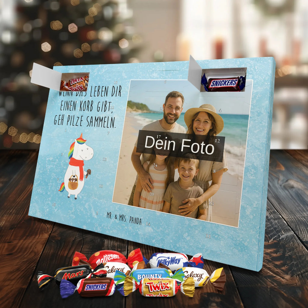 Personalisierter Schoko Foto Adventskalender Einhorn Pilz Personalisierter Schoko Foto Adventskalender, Unicorn, Einhorn, Einhörner, Einhorn Deko, Liebeskummer, Pilze, Pilzsammler, Spruch, Motivation