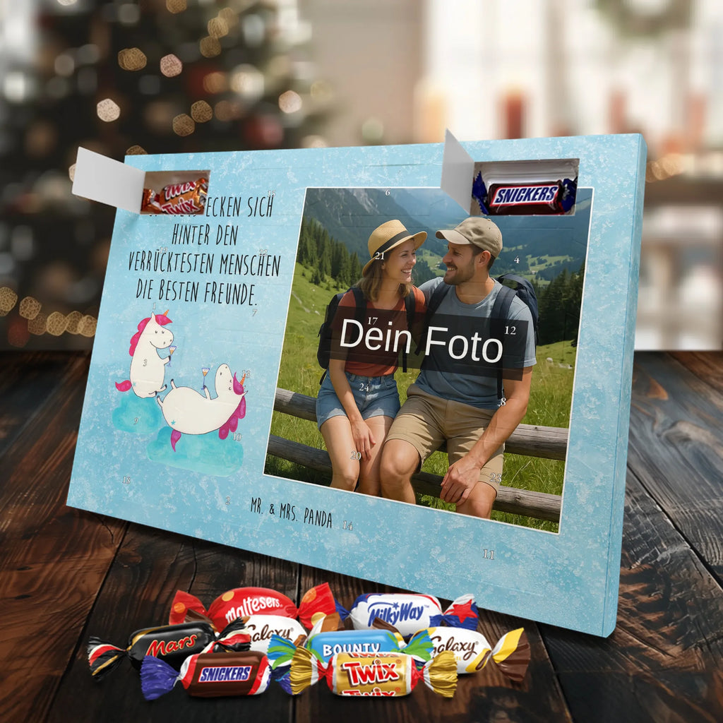 Personalisierter Schoko Foto Adventskalender Einhorn Sekt Personalisierter Schoko Foto Adventskalender, Unicorn, Einhorn, Einhörner, Einhorn Deko, BFF, Freundin, Party, Mädelsabend, Freundinnen, Anstoßen, Spaß, Korken, Beste, Sekt