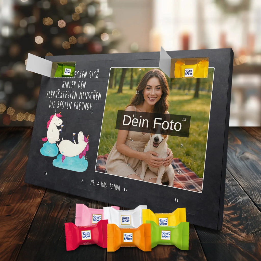 Personalisierter Schoko Foto Adventskalender Einhorn Sekt Personalisierter Schoko Foto Adventskalender, Unicorn, Einhorn, Einhörner, Einhorn Deko, BFF, Freundin, Party, Mädelsabend, Freundinnen, Anstoßen, Spaß, Korken, Beste, Sekt