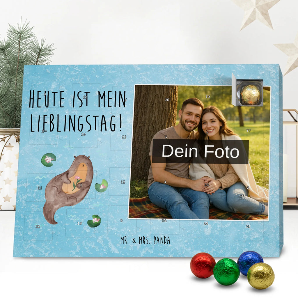 Personalisierter Schoko Foto Adventskalender Otter Seerose Personalisierter Schoko Foto Adventskalender, Fischotter, Otter, Seeotter, Otter Seeotter See Otter