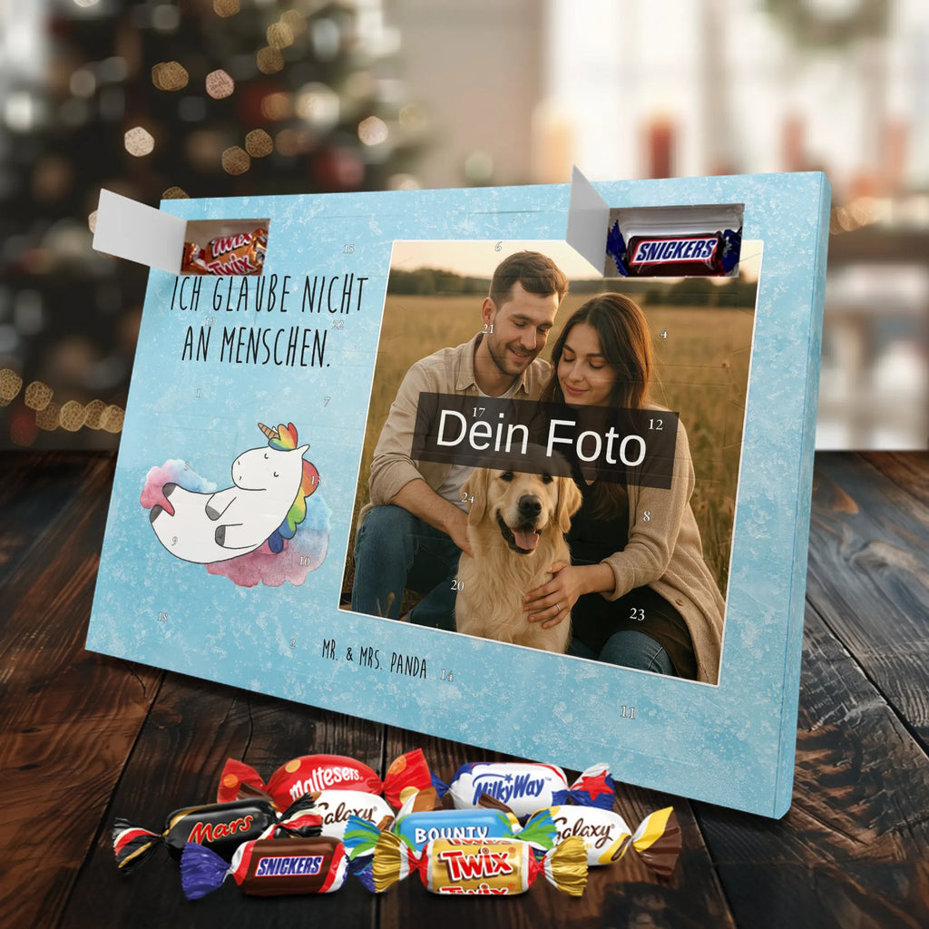 Personalisierter Schoko Foto Adventskalender Einhorn Wolke 7 Personalisierter Schoko Foto Adventskalender, Unicorn, Einhorn, Einhörner, Einhorn Deko, Lächeln, Geschenk, Lustig, Verliebt, Witzig, Realität, Glaube, Menschen