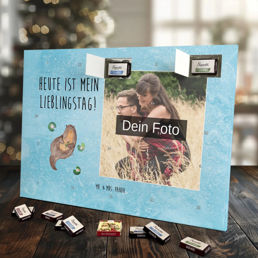 Personalisierter Schoko Foto Adventskalender Otter Seerose Personalisierter Schoko Foto Adventskalender, Fischotter, Otter, Seeotter, Otter Seeotter See Otter