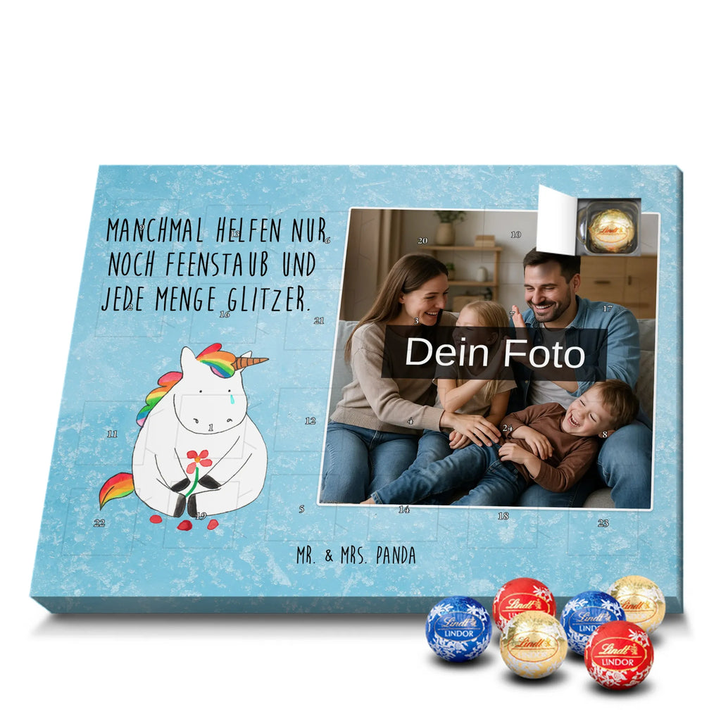 Personalisierter Schoko Foto Adventskalender Einhorn Traurig Personalisierter Schoko Foto Adventskalender, Unicorn, Einhorn, Einhörner, Einhorn Deko, Liebe, Blume, Glitzer, Trösten. Freundschaft, Trauer, Freunde, Grußkarte