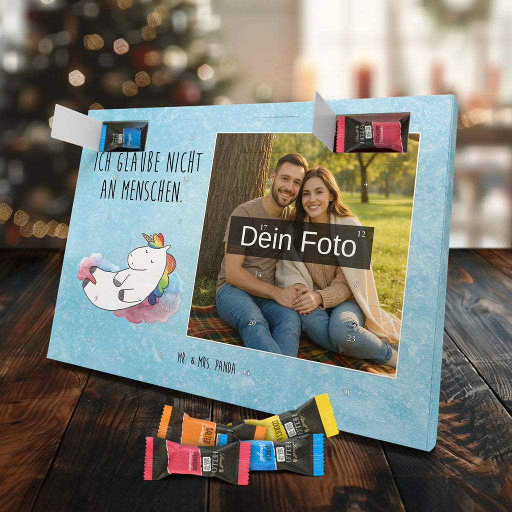 Personalisierter Schoko Foto Adventskalender Einhorn Wolke 7 Personalisierter Schoko Foto Adventskalender, Unicorn, Einhorn, Einhörner, Einhorn Deko, Lächeln, Geschenk, Lustig, Verliebt, Witzig, Realität, Glaube, Menschen