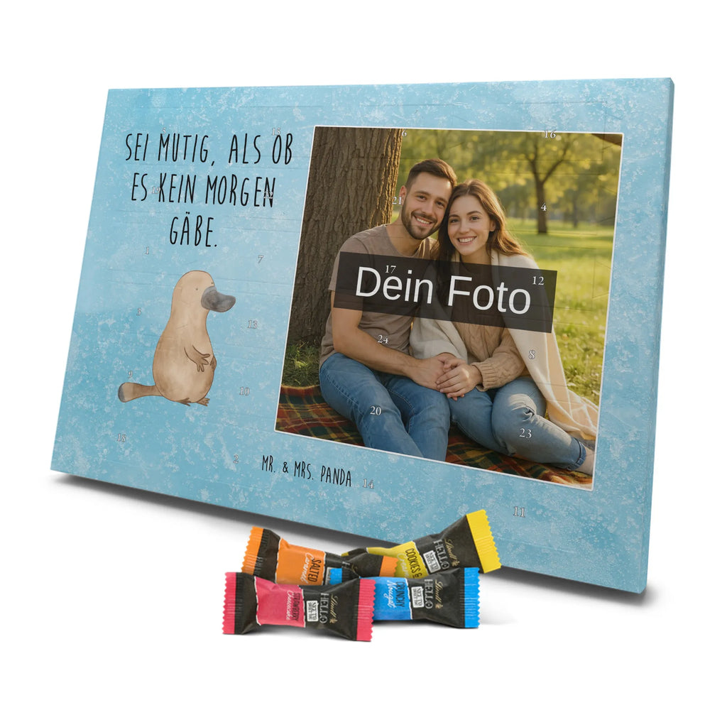 Personalisierter Schoko Foto Adventskalender Schnabeltier Mut Personalisierter Schoko Foto Adventskalender, Meerestiere, Urlaub, Meer, Büro, mutig, Motivation, Mut, Neuanfang, Arbeit, Raodtrip, Neustart, Weltreise, Lebensweisheit, Schnabeltiere, Schnabeltier, Training