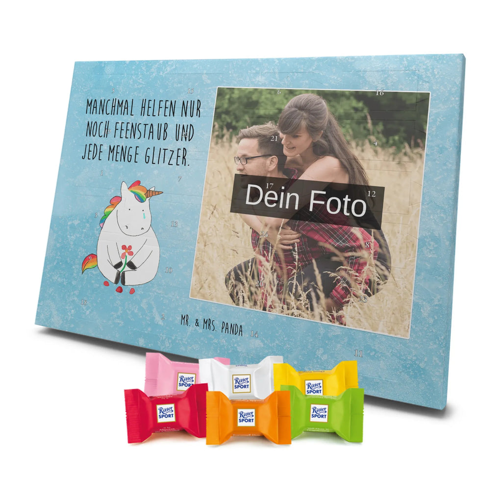 Personalisierter Schoko Foto Adventskalender Einhorn Traurig Personalisierter Schoko Foto Adventskalender, Unicorn, Einhorn, Einhörner, Einhorn Deko, Liebe, Blume, Glitzer, Trösten. Freundschaft, Trauer, Freunde, Grußkarte