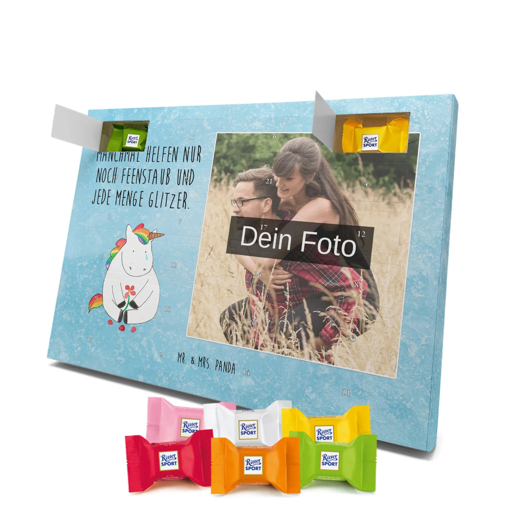 Personalisierter Schoko Foto Adventskalender Einhorn Traurig Personalisierter Schoko Foto Adventskalender, Unicorn, Einhorn, Einhörner, Einhorn Deko, Liebe, Blume, Glitzer, Trösten. Freundschaft, Trauer, Freunde, Grußkarte
