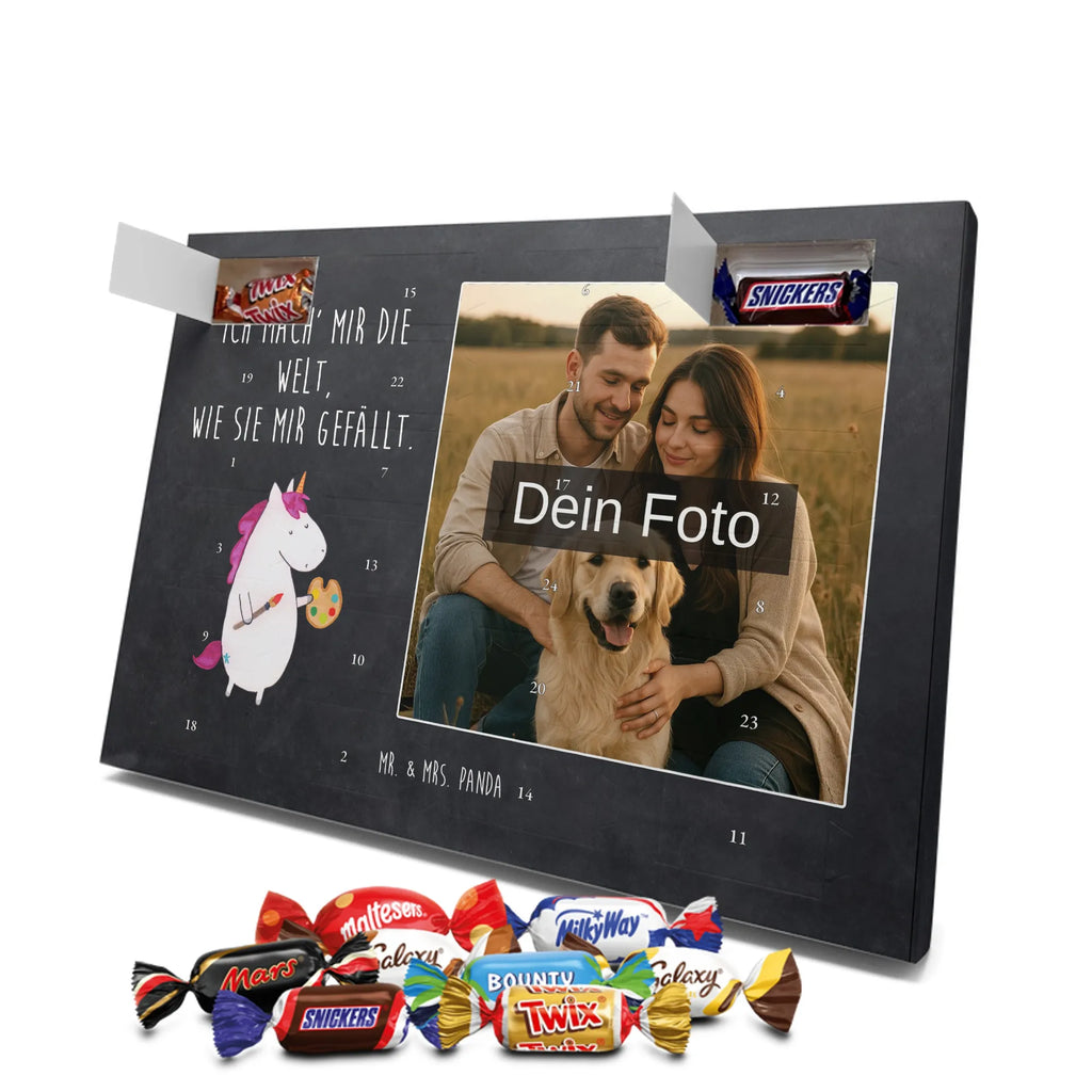 Personalisierter Schoko Foto Adventskalender Einhorn Künstler Personalisierter Schoko Foto Adventskalender, Unicorn, Einhorn, Einhörner, Einhorn Deko, Artist, Malen, Maler, Künstler, Englisch, Pinsel, Stift, Zeichnen, Welt, Geschenk, Farbe
