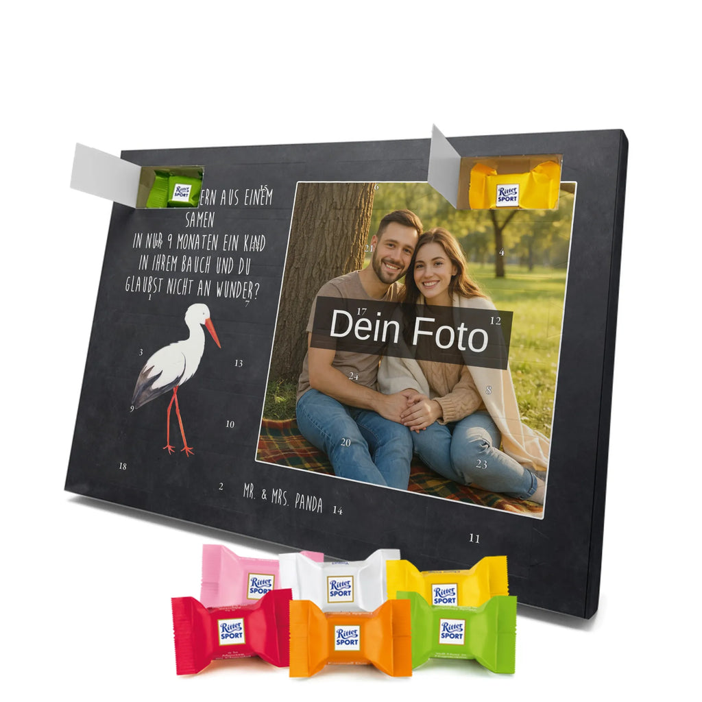Personalisierter Schoko Foto Adventskalender Storch Personalisierter Schoko Foto Adventskalender, Gute Laune, Lustige Sprüche, Tiere, Tiermotive, Mütter, Störche, Schwangerschaft, Schwanger, Mutter, Storch, Babybauch, Mutter Werden, Geburt, Baby