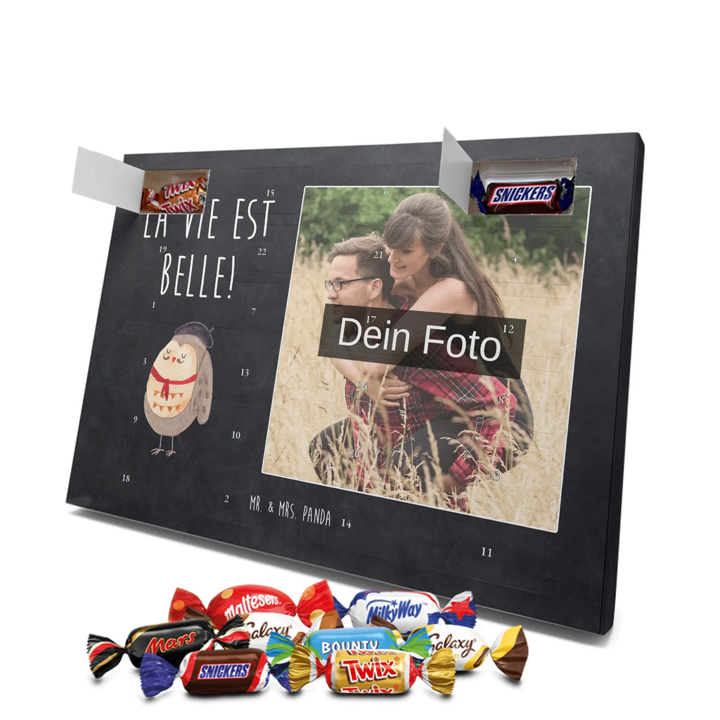 Personalisierter Schoko Foto Adventskalender Eule Frankreich Personalisierter Schoko Foto Adventskalender, Eule, Eulen, Owl, Spruch Französisch, Frankreich, Hibou, La Vie Est Belle, Eule Deko, Spruch schön, Das Leben Ist schön
